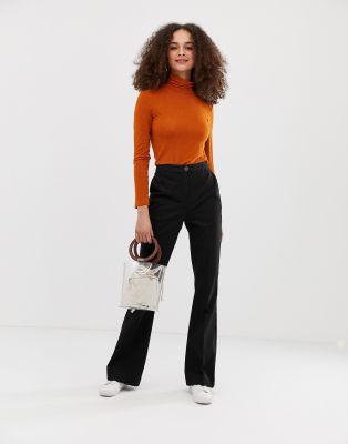 black skinny flares