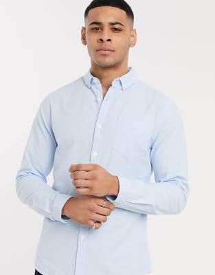 ASOS DESIGN casual slim oxford shirt in blue | ASOS