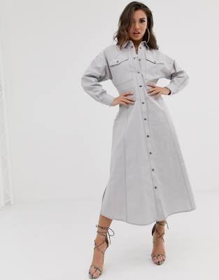 ASOS DESIGN casual utility midi shirt 