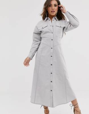 casual midi shirt dress