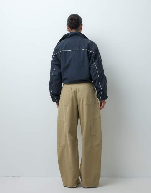 ASOS DESIGN casual utility pants with pocket detail in dark stone, 4 of 5