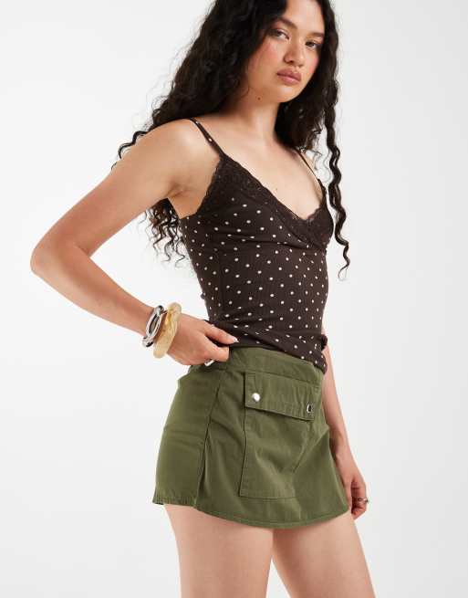 ASOS DESIGN - Casual utility skort in kaki, 4 van 5