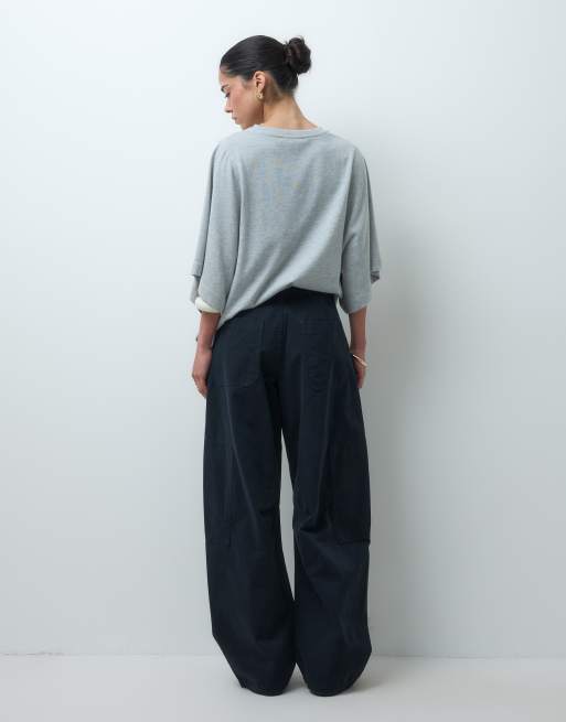 ASOS DESIGN casual utility trouser with pocket detail in black, 4 of 5