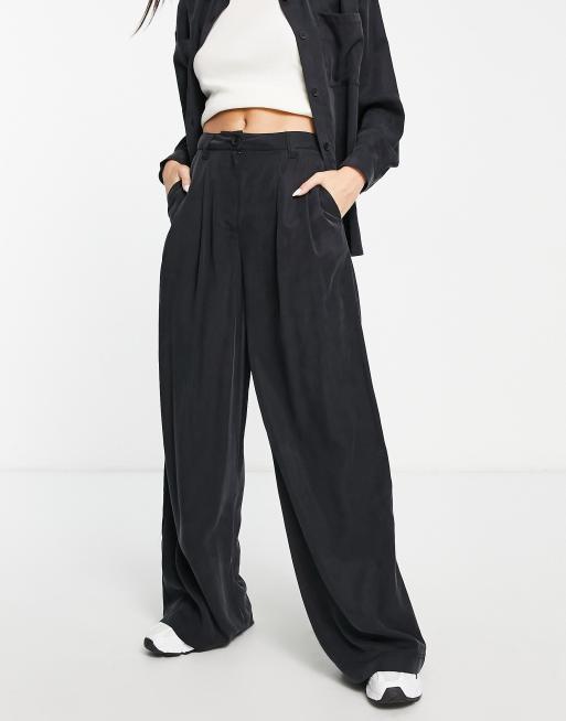 ASOS DESIGN oversized wide leg sweatpants in black