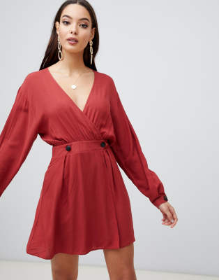 asos wrap mini dress