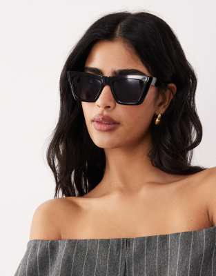 ASOS DESIGN - Cat-Eye-Sonnenbrille in Schwarz