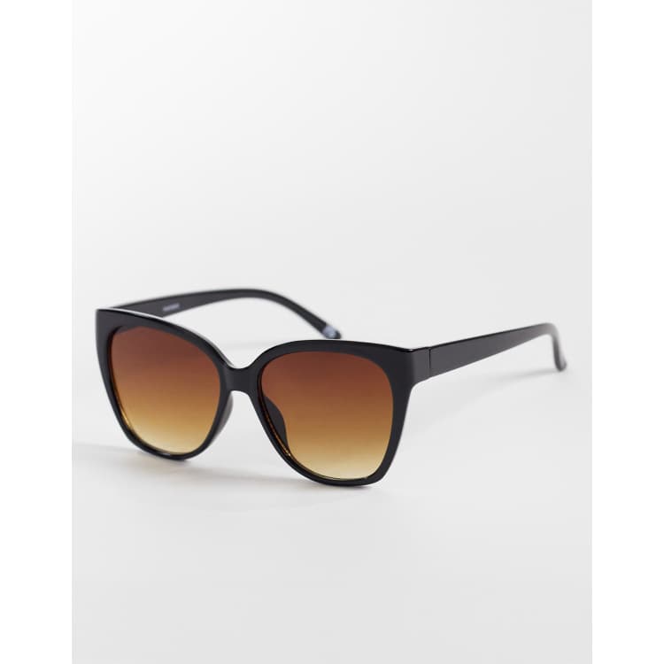  black retro cateye sunglasses ASOS BLACK tortoise shell CAT EYE SUNGLASSES | eBay main image 3
