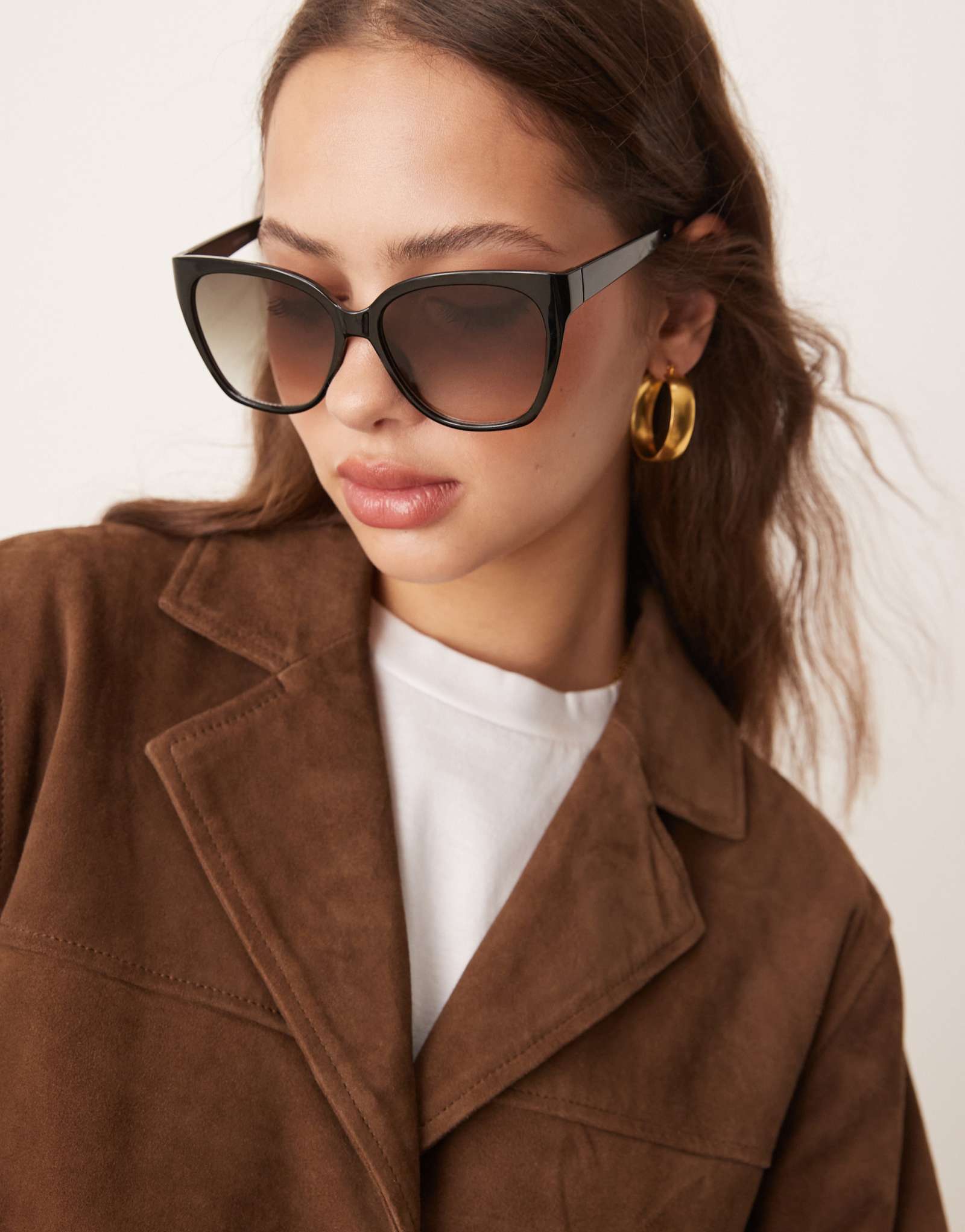 Солнцезащитные очки ASOS DESIGN cat eye черного цвета