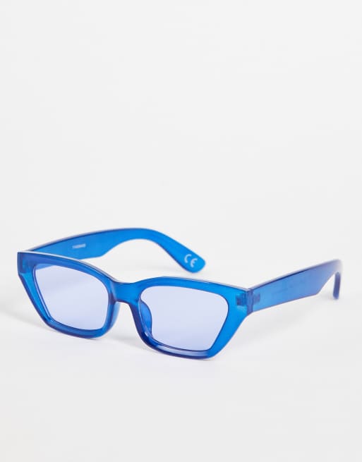 ASOS DESIGN cat eye sunglasses in blue