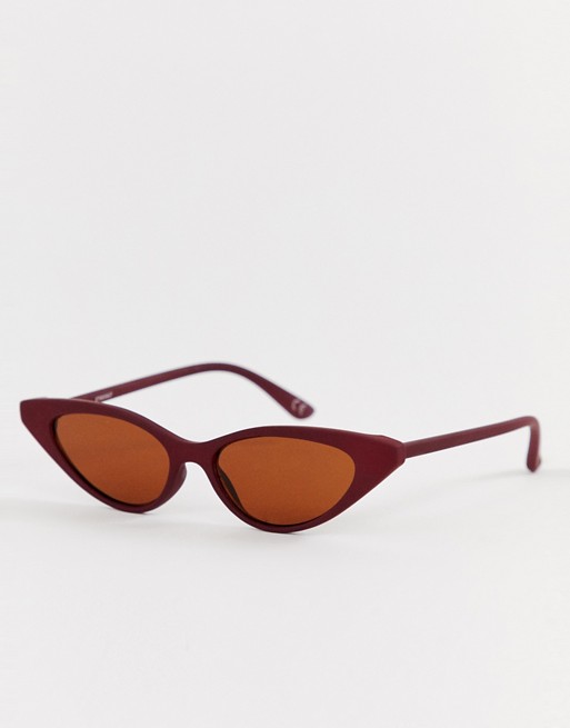 ASOS DESIGN cat eye sunglasses in matt red