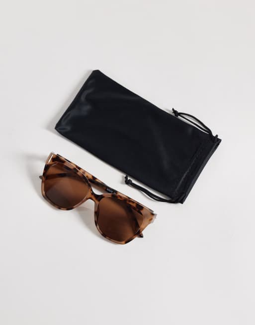 ASOS DESIGN cat eye sunglasses in milky tort with brown lens, 3 of 3