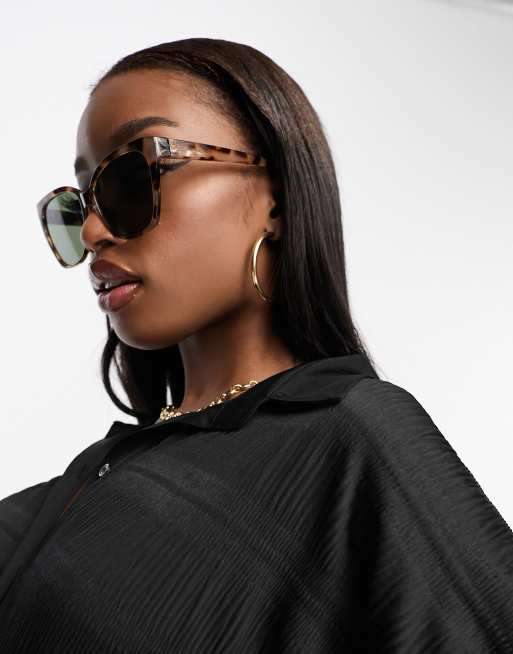 ASOS DESIGN cat eye sunglasses in milky tort with G15 lens, 2 of 4