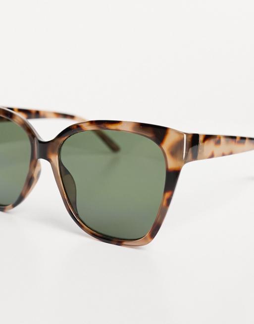 ASOS DESIGN cat eye sunglasses in milky tort with G15 lens, 3 of 4