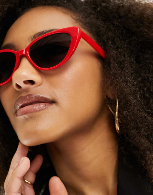 ASOS DESIGN cat eye sunglasses in red | ASOS display picture 2