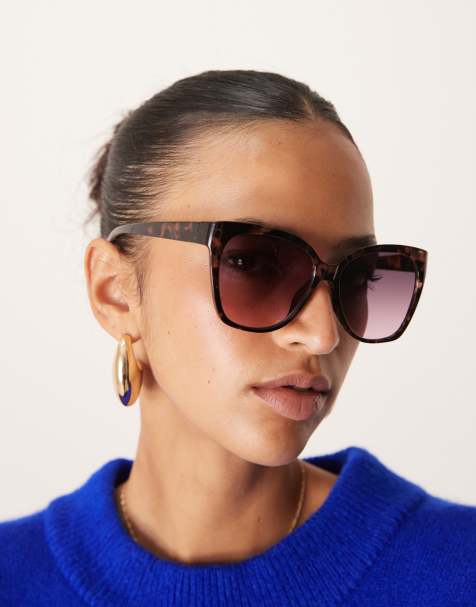 ASOS DESIGN cat eye sunglasses in tort - view 1