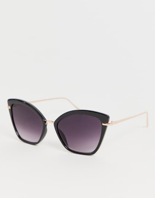 ASOS DESIGN cat eye sunglasses with metal nose bridge ASOS