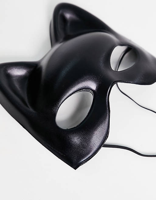 ASOS DESIGN cat mask in black