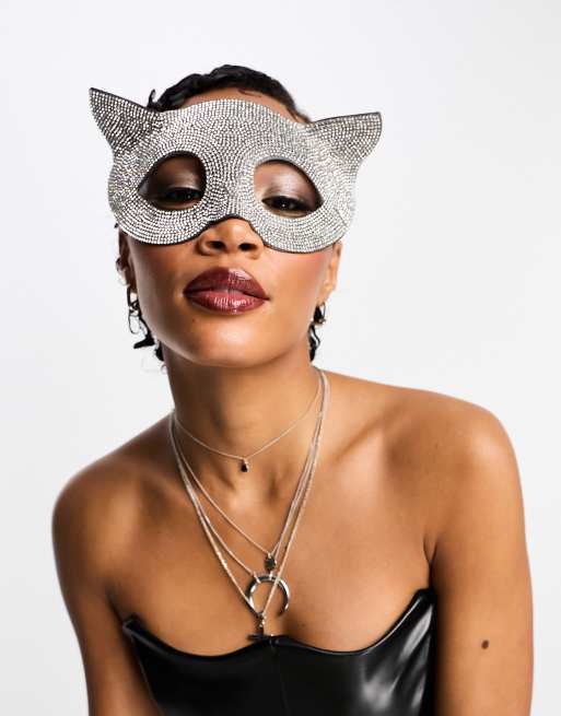 ASOS DESIGN cat mask in black