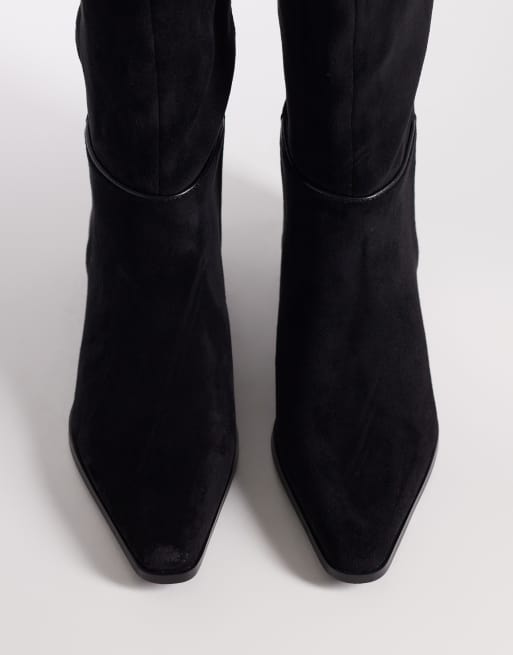 ASOS DESIGN – Catalina– Lässige, kniehohe Stiefel in Schwarz mit schmalem Schnitt, 3 von 4