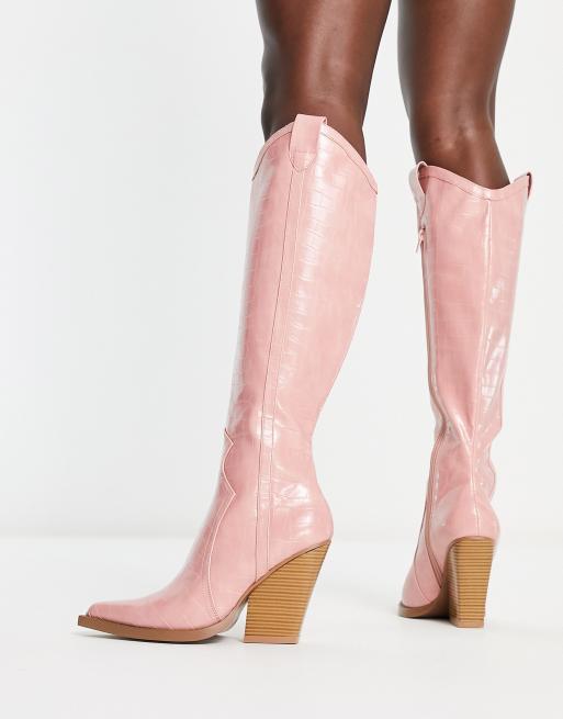 Asos best sale pink boots