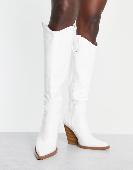 Asos white cowboy boots sale