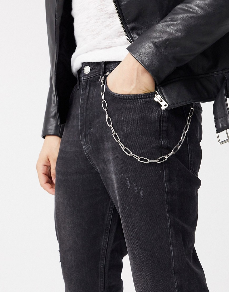 ASOS DESIGN - Catena per jeans con maglie aperte argento