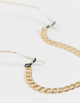 ASOS DESIGN - Catena per occhiali da sole in metallo color oro