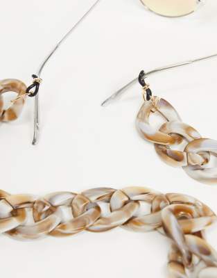 ASOS DESIGN - Catena per occhiali da sole in plastica spessa, colore tortora latte
