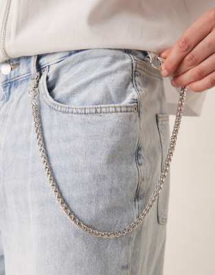 ASOS DESIGN - Catenina per jeans da festival spessa tonalità argento - view 1