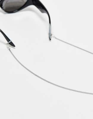 ASOS DESIGN - Catenina per occhiali da sole in acciaio inossidabile resistente all'acqua argentata 