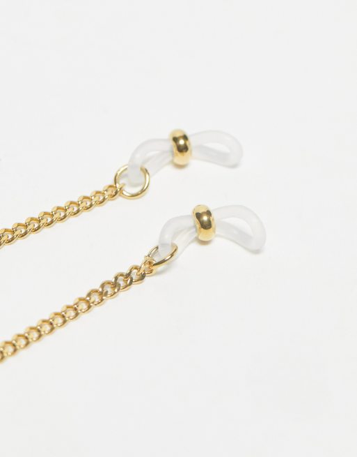 ASOS DESIGN - Catenina per occhiali da sole in acciaio inossidabile resistente all'acqua color oro , 2 di 4