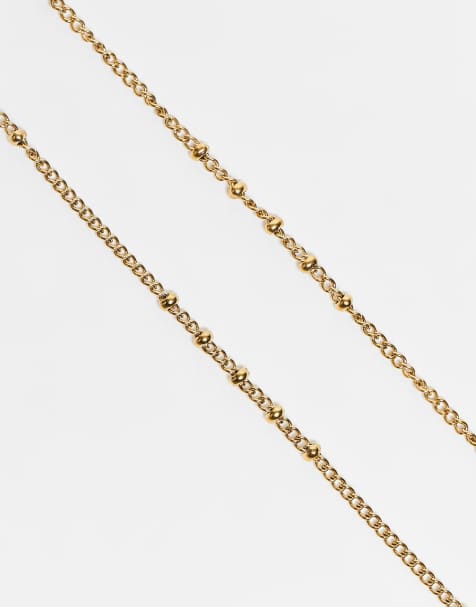 ASOS DESIGN - Catenina per occhiali da sole in acciaio inossidabile resistente all'acqua color oro - view 1