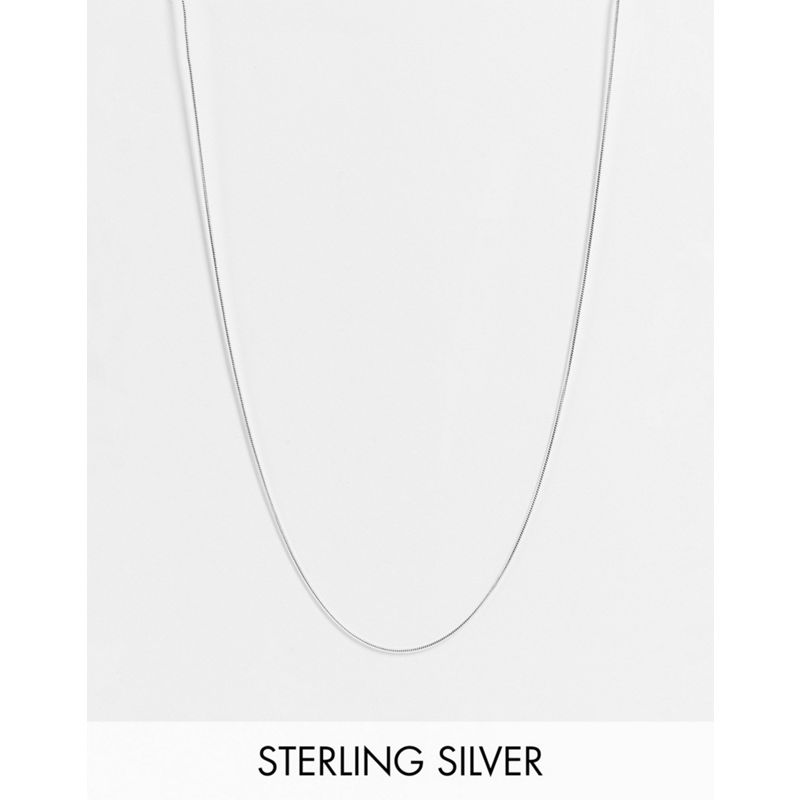 Uomo Collane DESIGN - Catenina skinny a maglie piatte in argento sterling color argento