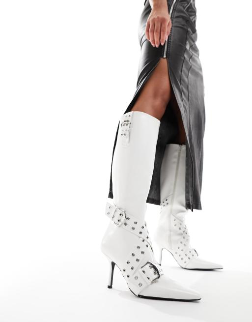 ASOS DESIGN Caution Bottes montantes à talon et détail