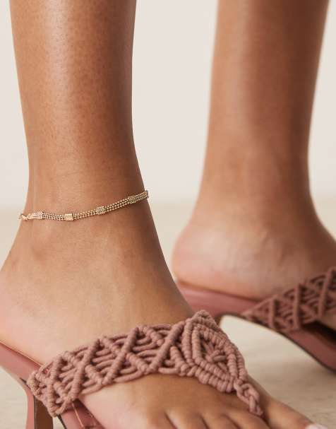 ASOS DESIGN - Cavigliera con catenina color oro - view 1