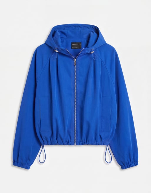 ASOS DESIGN - cazadora bomber deportiva con capucha y cremallera, azul, 6 de 9