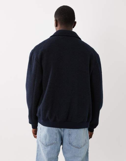 ASOS DESIGN - cazadora bomber efecto lana en azul marino, 5 de 5