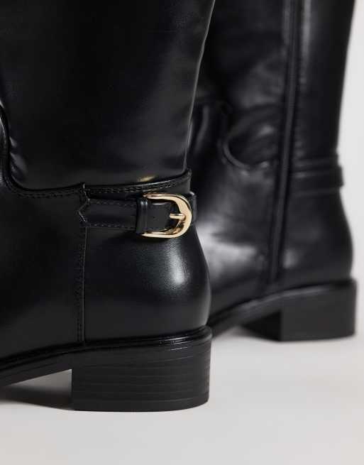 ASOS DESIGN Cecile flache kniehohe Reitstiefel in Schwarz, 2 von 4