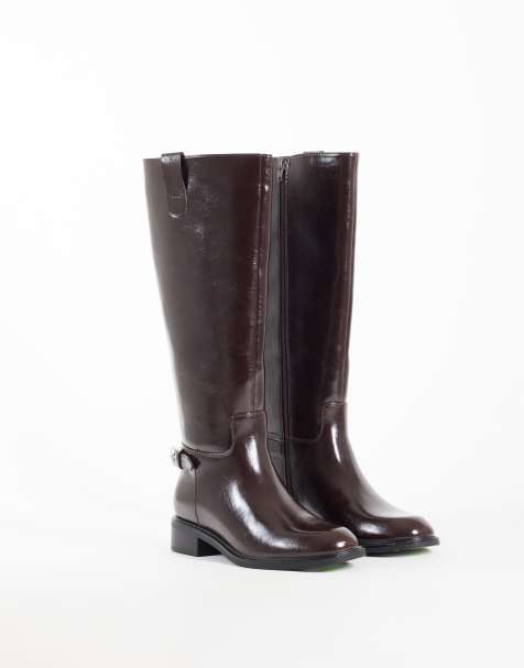 ASOS DESIGN Cecile stivali da equitazione bassi al ginocchio bordeaux - view 1