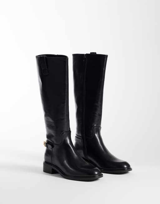 ASOS DESIGN Cecile stivali da equitazione bassi al ginocchio neri, 4 di 4