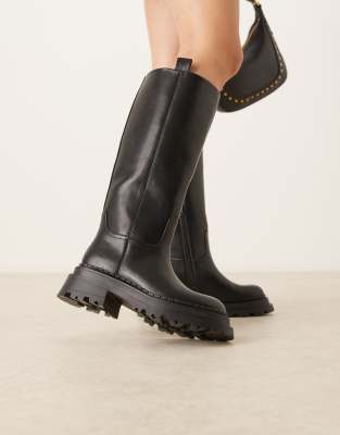  Cecilia chunky flat knee boots 