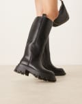 [ASOS DESIGN] ASOS DESIGN Cecilia chunky flat knee boots in black 36 BLACK