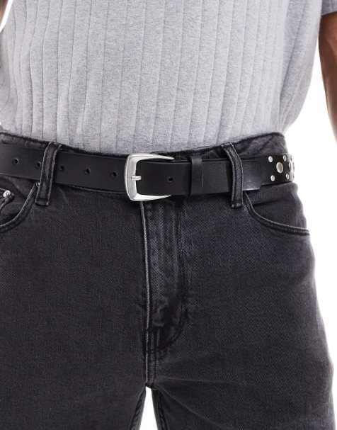 ASOS DESIGN - Ceinture à clous polis - Noir - view 1
