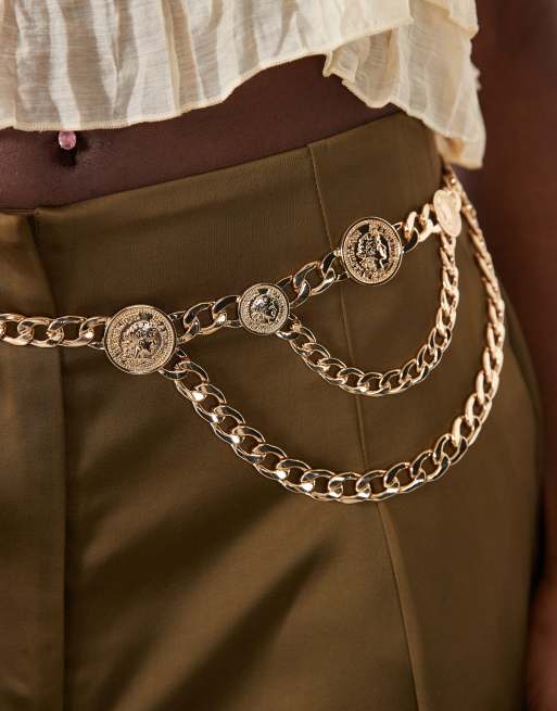 ASOS DESIGN - Ceinture chaîne épaisse avec breloques pièces de monnaie, 2 de 3