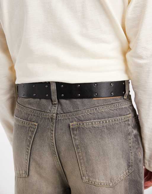 ASOS DESIGN - Ceinture cloutée en imitation cuir avec boucle plaque style western à taureau - Noir, 2 de 3