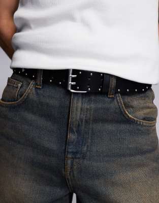 ASOS DESIGN - Ceinture cloutée ornée d'étoiles imitation cuir - Noir