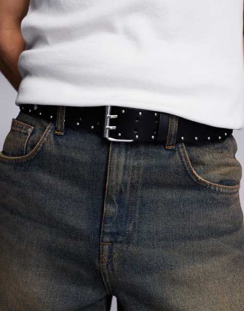 ASOS DESIGN - Ceinture cloutée ornée d'étoiles imitation cuir - Noir - view 1