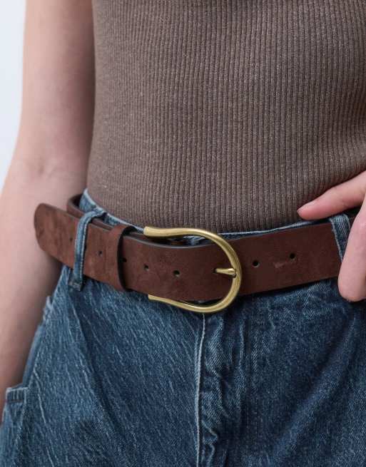 ASOS DESIGN ceinture demi-lune pour jean taille et hanches en chocolat, 2 de 4