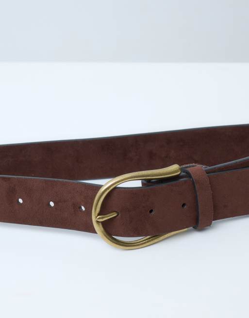 ASOS DESIGN ceinture demi-lune pour jean taille et hanches en chocolat, 4 de 4