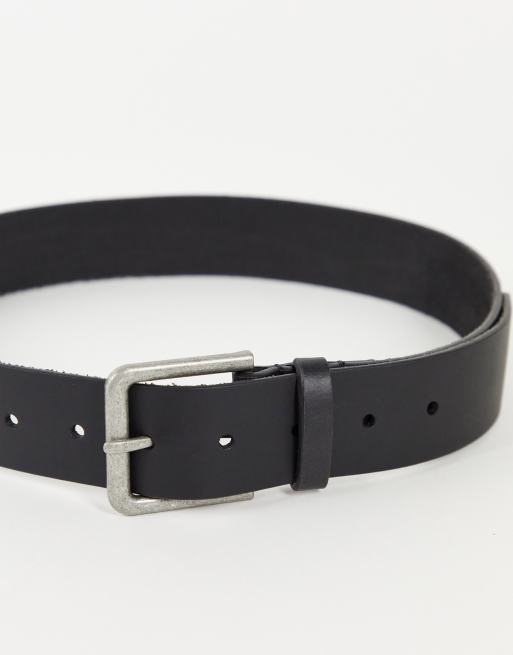 ASOS DESIGN - Ceinture élégante en cuir avec boucle argentée effet vieilli - Noir, 4 de 4
